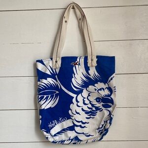 Hollister Tropical Blue and White Tote